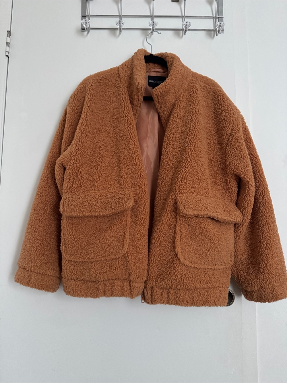Mark Edwards Studio Teddy Fleece Jacket in Brown Size XL Like New